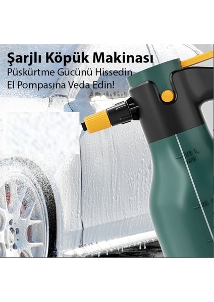Şarjlı Basınç Ayarlı Köpük Pompası Çok güçlü basınçlı Araba yıkama Bataryalı uzun şarj süresi