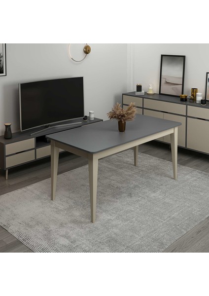 Elina Açılır Yemek Masası - Antrasit/kumtaşı