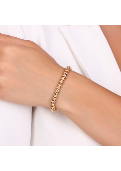 Taşlı Altın Tasarım Bileklik - 14K modelleri