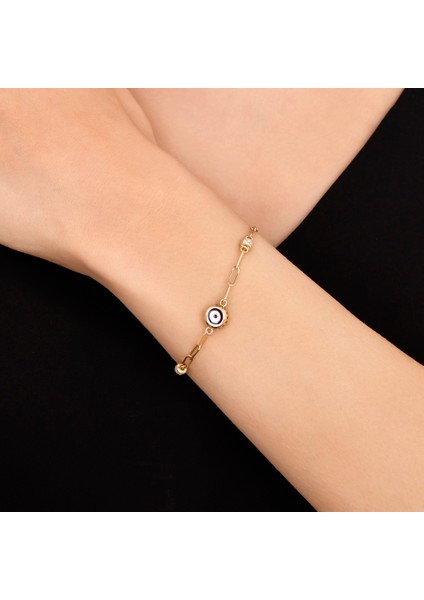 Nazar Boncuklu Tasarım Bileklik - 14K modelleri