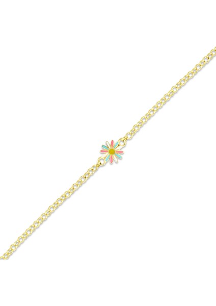 Çiçek Figürlü Altın Çocuk Bileklik - 14K fiyatları