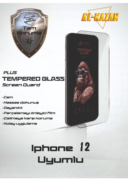 iPhone 12 Şeffaf Kırılmaz Ekran Koruyucu (2'li Paket)Ultra Ince, Anti Çizik&darbeye Dayanıklı