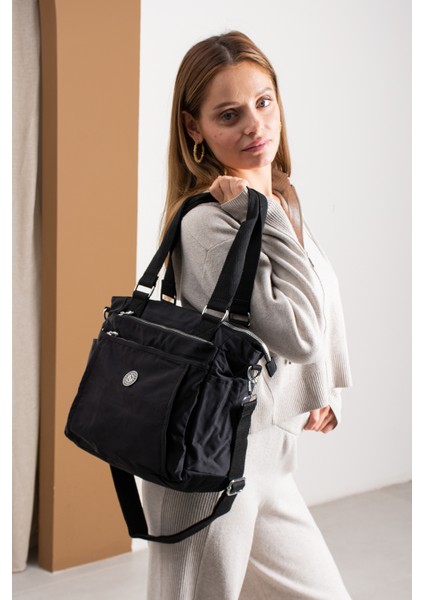 Kadın 4 Bölmeli Suya Dayanıklı Saten Kumaş Çapraz ve Omuz Askılı Çanta indirimleri