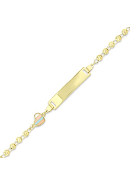 Kalp Figürlü Altın Çocuk Künye - 14K fiyatları