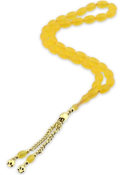 Uçak Camı Taşlı Altın Tesbih - 14K