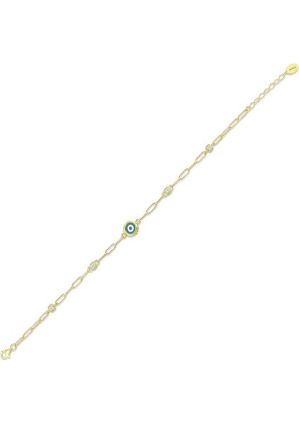 Nazar Boncuklu Tasarım Bileklik - 14K