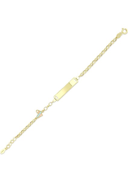 Kelebek Figürlü Altın Çocuk Künye - 14K