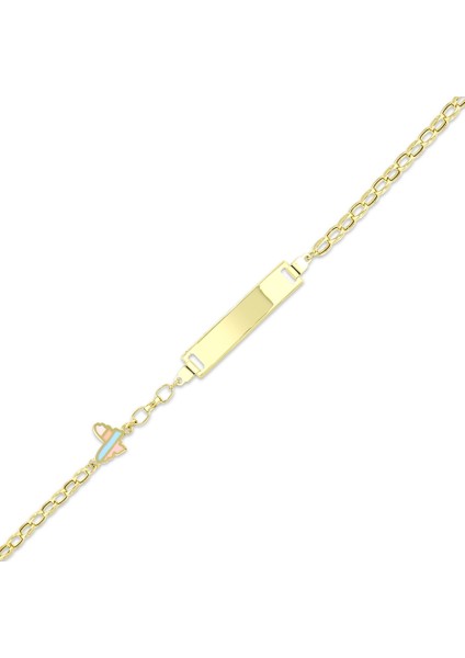 Kelebek Figürlü Altın Çocuk Künye - 14K fiyatları