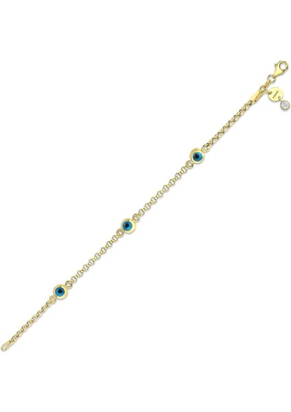 Nazar Boncuklu Altın Çocuk Bileklik - 14K