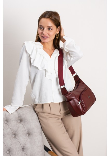 Kadın Ayarlanabilir Çapraz Askılı Çok Gözlü Suni Deri Omuz Çantası fırsatları