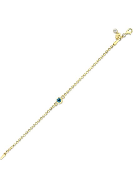 Nazar Boncuklu Altın Çocuk Bileklik - 14K