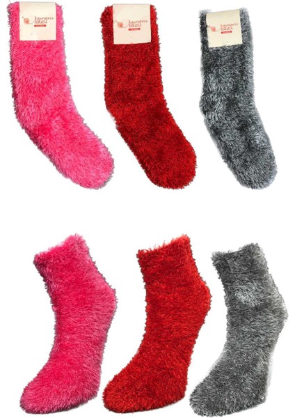 3 Adet Dikişsiz Tüylü Sıcak Tutan Ev Çorabı fırsatları