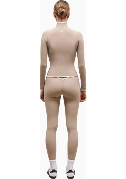 Base Contrast Trim Zip Up Jacket Şekillendirici Kontrast Detaylı Kadın Ceket modelleri