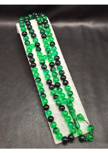 Yeşil Siyah Renk 99'lu Toz Kehribar Tesbih