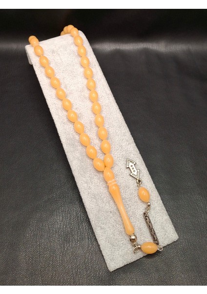 Karanlıkta Fosforlu Beyzi Kesim Toz Kehribar Tesbih