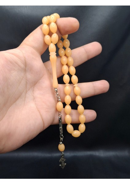 Karanlıkta Fosforlu Beyzi Kesim Toz Kehribar Tesbih modelleri