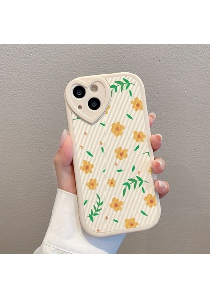 IPHONE 14 Kalp Detaylı Papatya Desenli Ekru Kılıf fiyatları