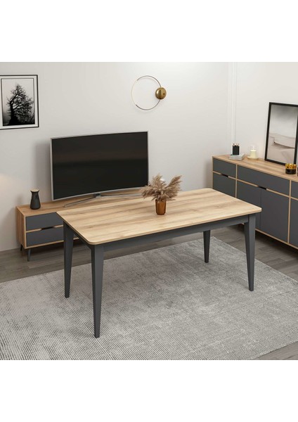 Elina Açılır Yemek Masası - Dore/antrasit