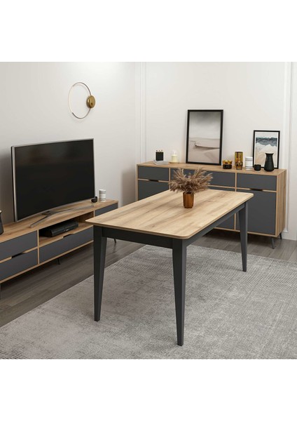 Elina Açılır Yemek Masası - Dore/antrasit indirimleri