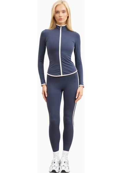 Base Contrast Trim Zip Up Jacket Şekillendirici Kontrast Detaylı Kadın Ceket fırsatları