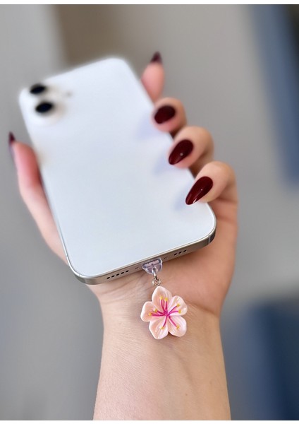 IPHONE Kiraz Çiçeği Iphone Şarj Girişi Koruma / Şarj Giriş Koruyucu /tozluk Y2K Kawaii Tarz modelleri