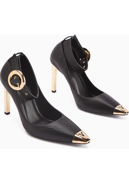 Jennica Siyah Bilekten Tokalı Kadın Topuklu Ayakkabı modelleri