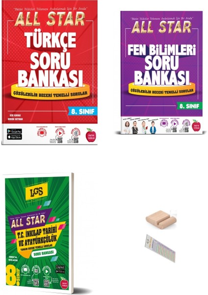 8.sınıf All Star Türkçe Fen Bilimleri Inkilap Soru Bankası 2026 Lgs +Telefon Tutucu+Çözüm Ayracı