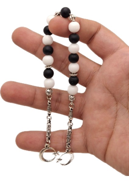 Siyah Beyaz Taraftar Maskot Efe Model ve Zaza Model Tesbih Seti modelleri