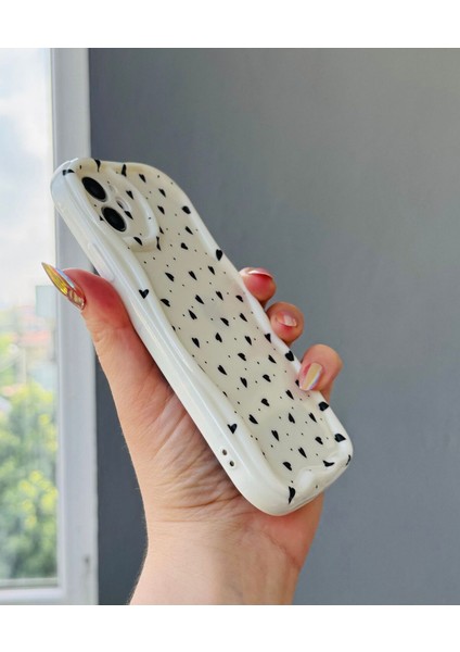 IPHONE 11 Siyah Kalp Desenli Ekru Kılıf fiyatları
