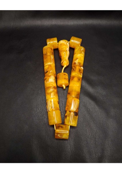 Büyük Boy Özel Model Sarı Hareli Renk Maskot Efe Model Toz Kehribar Tesbih