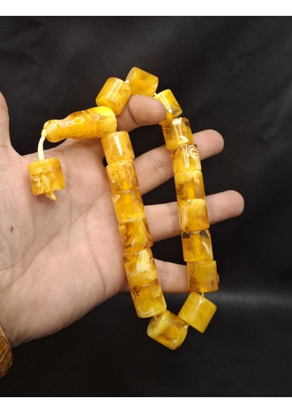 Büyük Boy Özel Model Sarı Hareli Renk Maskot Efe Model Toz Kehribar Tesbih modelleri