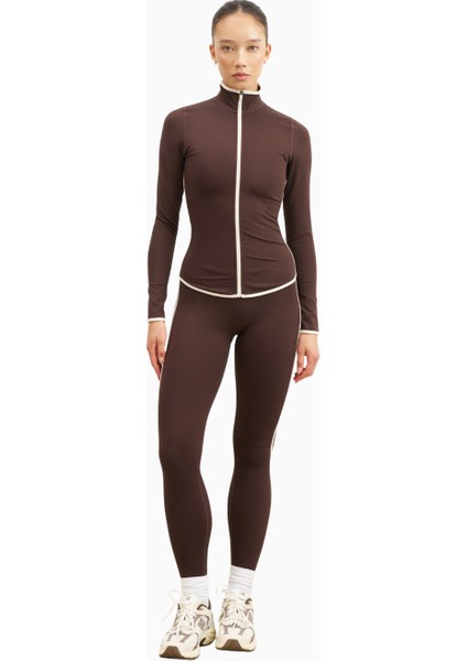 Base Contrast Trim Zip Up Jacket Şekillendirici Kontrast Detaylı Kadın Ceket fırsatları