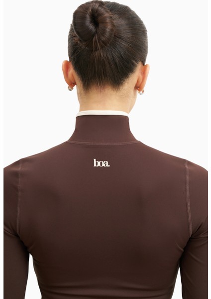 Base Contrast Trim Zip Up Jacket Şekillendirici Kontrast Detaylı Kadın Ceket