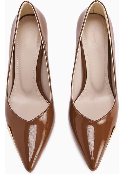 Lula Taba Rugan Metal Tokalı Sivri Burunlu Kadın Topuklu Ayakkabı fırsatları