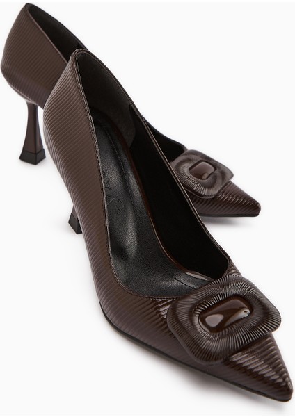 Hiam Kahve Tokalı Kadın Topuklu Ayakkabı modelleri