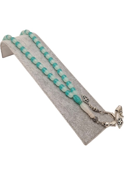 Özel Tasarım Çift Renk Yeşil Beyaz Uçak Camı Tesbih