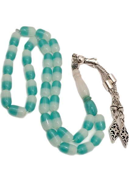 Özel Tasarım Çift Renk Yeşil Beyaz Uçak Camı Tesbih modelleri