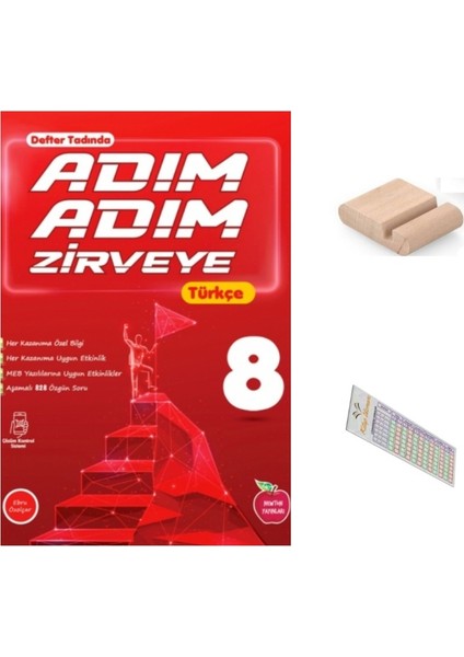 8.sınıf Adım Adım Zirveye Türkçe Soru Bankası 2026 Lgs +Telefon Tutucu+Çözüm Ayracı