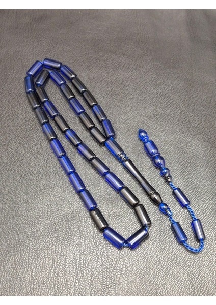 Siyah Mavi Kesme Kesim Toz Kehribar Tesbih modelleri