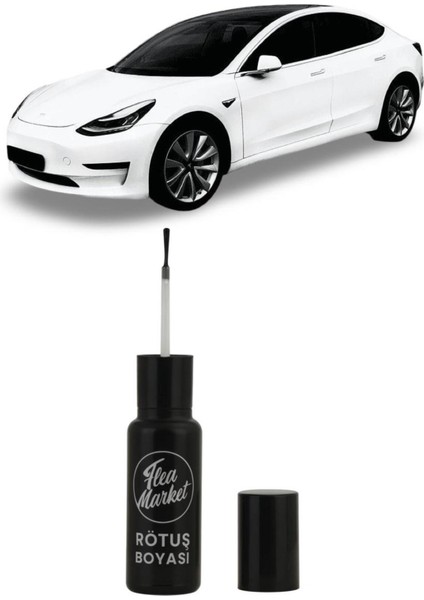 Tesla Beyaz - Çizik Taş Izi Giderici Psw Beyaz Uyumlu Kendin Yap Fırçalı Rötüş Boyası 20ML.