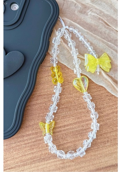 Miraztasarım Şeffaf Küp Boncuklu Renkli Detaylı Telefon Charmı/telefon Askısı Çanta Charmı4