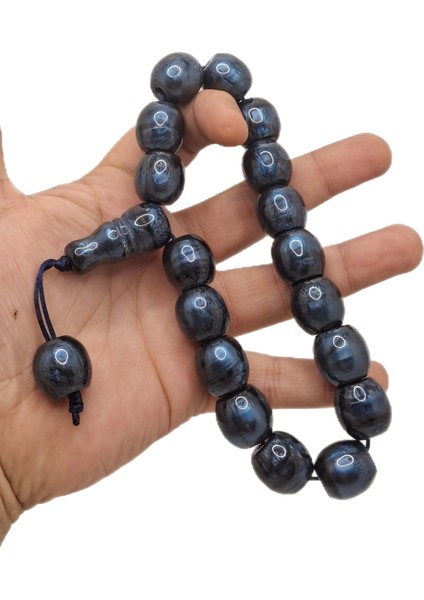 Büyük Boy Özel Model Uzay Laciverti Efe Maskot Toz Kehribar Tesbih