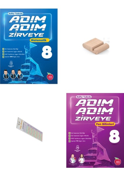 8.sınıf Adım Adım Zirveye Matematik Fen Bilgisi Soru Bankası 2026 Lgs +Telefon Tutucu+Çözüm Ayracı