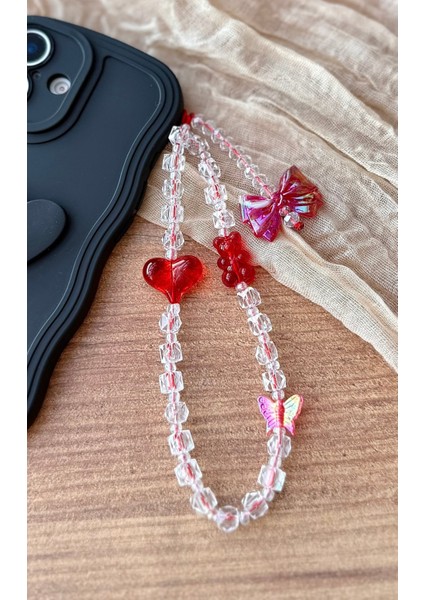 Miraztasarım Şeffaf Küp Boncuklu Renkli Detaylı Telefon Charmı/telefon Askısı Çanta Charmı8