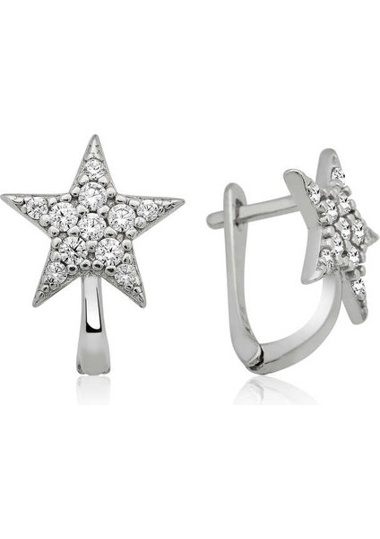 925 Ayar Gümüş Yıldız Küpe T4236 (292292)