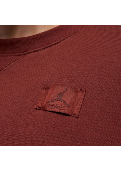 Jordan Flight Fleece Top Kadın Kahverengi Polarlı Crop Sweatshirt - Oversize Bol Kesim - FV7152-231