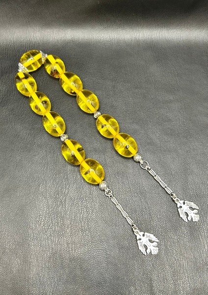 Böcek Fosilli 11'li Zaza Model Beyrut Damla Toz Kehribar Tesbih