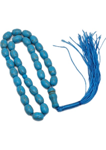 33LÜ Fıçı Kapsül Kesim Özel Turkuaz Firuze Taşı Tesbih modelleri