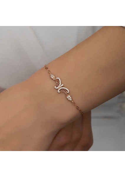 925 Ayar Gümüş Rose Kelebek Kadın Bileklik T7197 (292292) fiyatları