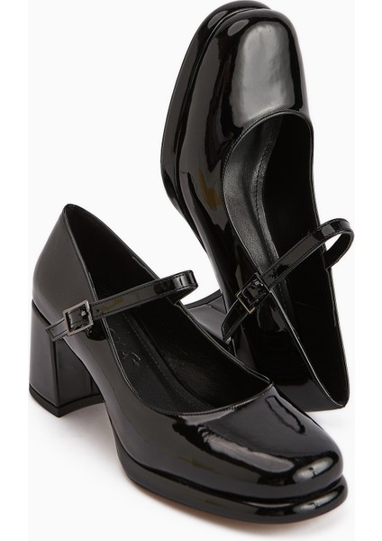 Junis Siyah Rugan Kadın Platform Topuklu Ayakkabı modelleri